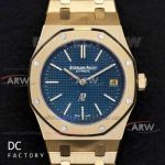 Perfect Replica Swiss Audemars Piguet Royal Oak Jumbo Yellow Gold Blue Dial Quartz Watch